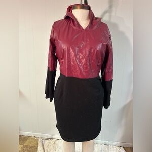 Chic Burgundy and Black Women's Dress